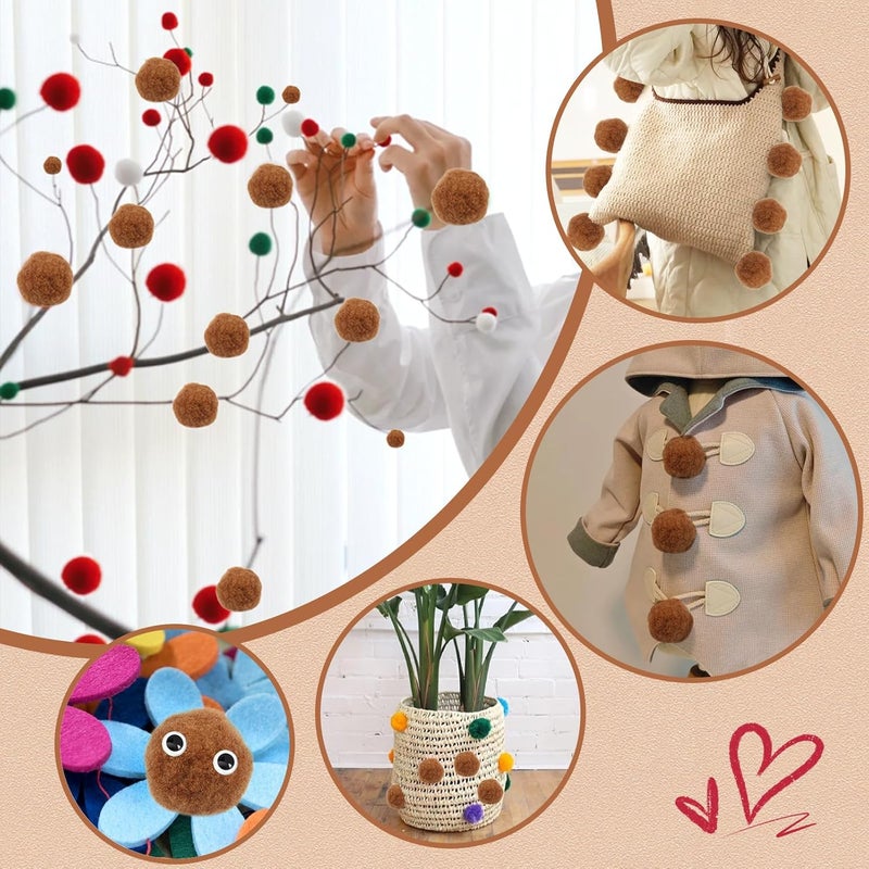 TOAOB THE ONE AND ONLY BABY TOAOB 30pcs Large Pom Poms 2 Inch Brown Craft Pom Poms Fuzzy Pompoms Balls for DIY Arts and Crafts Projects Home Decorations - Image 4